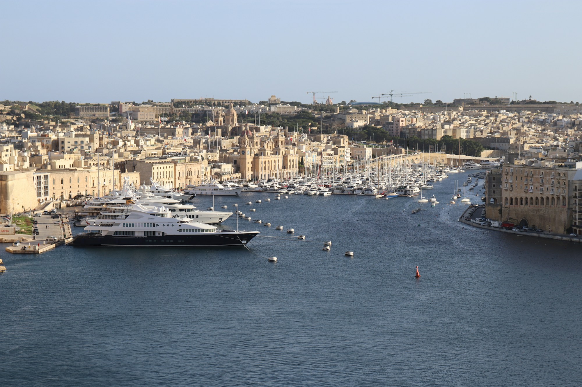 Grand Harbour view of Birgu's Vittoriosa Waterfront with the yacht marina